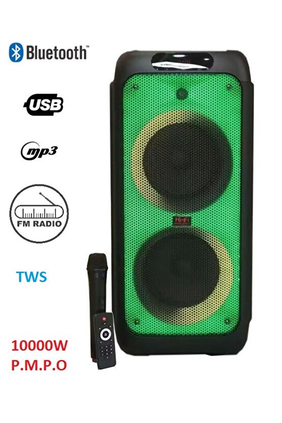 72cm Büyük Boy Partybox Kablosuz Bluetooth Hoparlör Tekerlekli Speaker 40w