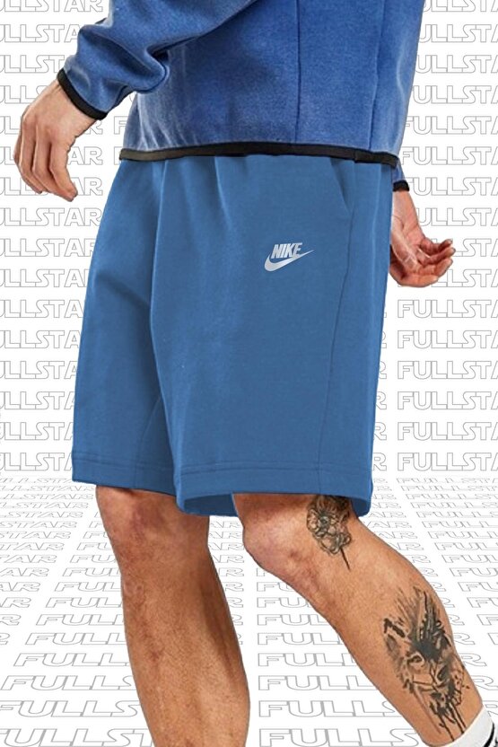 Sportswear Tech Fleece Mens Shorts Mavi Erkek Şort