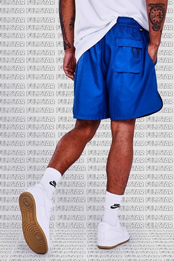Sportswear Clup Woven Shorts Mavi File Astarlı Günlük Veya Deniz Şortu