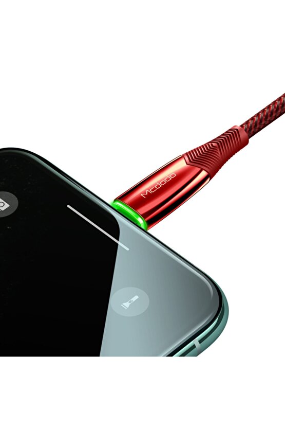 Ca-8061 Auto Power Off Iphone Data Şarj Kablosu 1.2m-kırmızı
