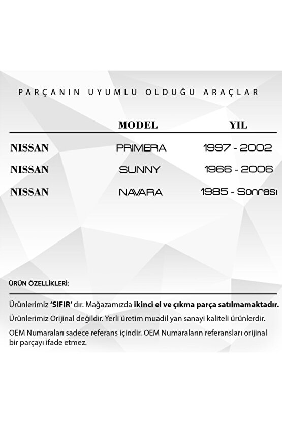 Nissan Primera, Sunny, Navara Uyumlu   Için Debriyaj Pedal Lastigi