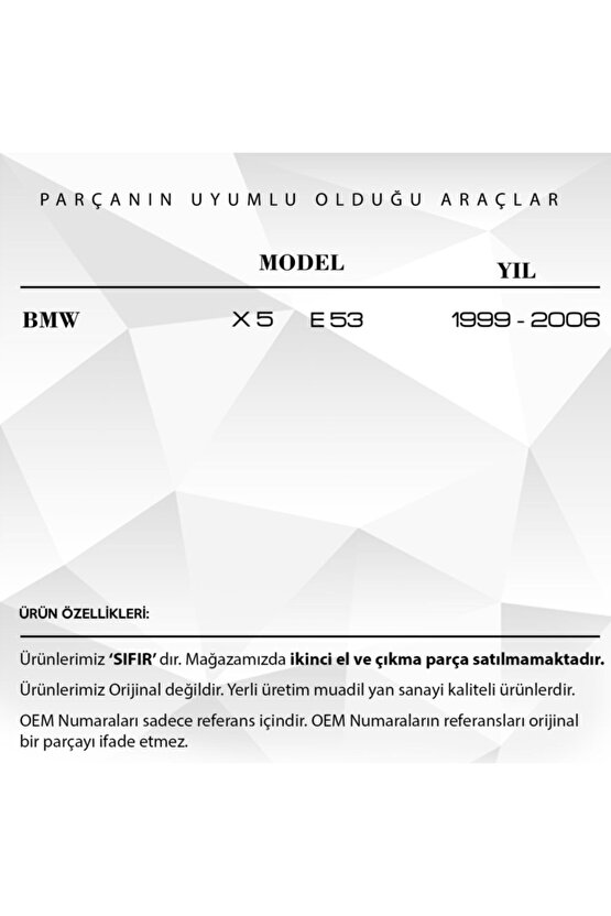 Bmw X5 E53 Için Dikiz Aynası Tamir Dişli Seti