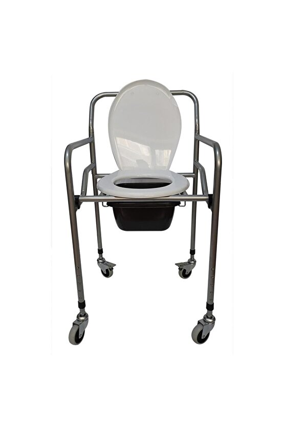 Tekerlekli Katlanabilir Hasta Tuvalet Sandalyesi