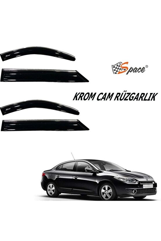 Renault Fluence Krom Cam Rüzgarlığı 1.2mm 2010 4lü  Caru450