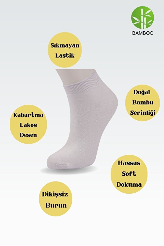 Kadın Kaliteli Bambu Patik Çorap (1 Adet) Dikişsiz Hassas Dokuma Parfümlü Kısa Model Çorab