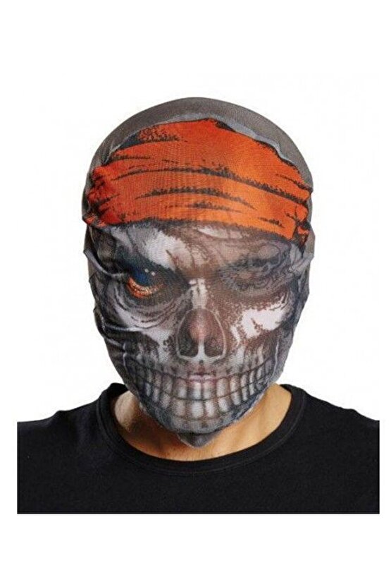 Himarry Kafaya Tam Geçmeli Bez Korsan Maskesi - Streç Korku Maskesi - 3d Baskılı Maske Model 4