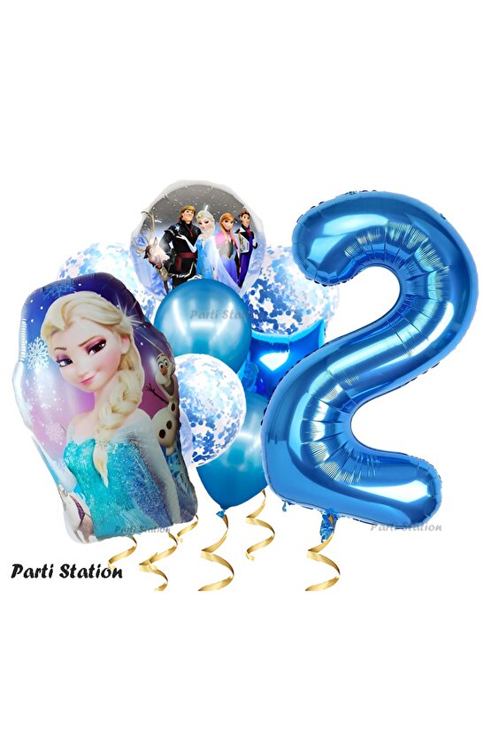 Frozen Elsa 2 Yaş Balon Set Karlar Ülkesi Frozen Elsa Konsept Doğum Günü Parti Helyum Balon Buketi