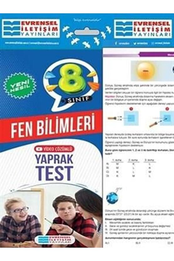 8.sınıf Fen Bilimleri Yaprak Test Yeni Nesil - Evrensel Iletişim Yayınları