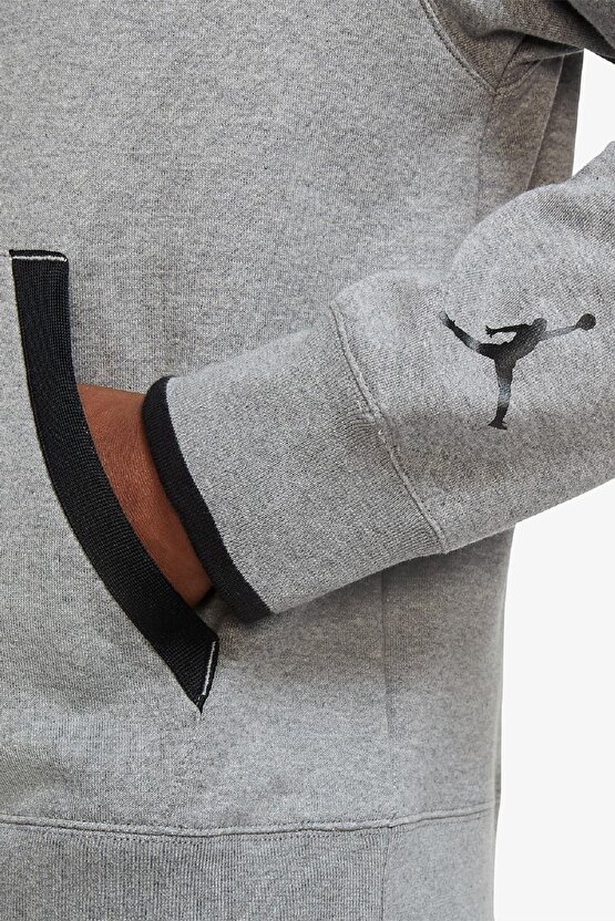 Jordan Jumpman Classics Mens Printed Fleece Pullover Hoodie - Grey
