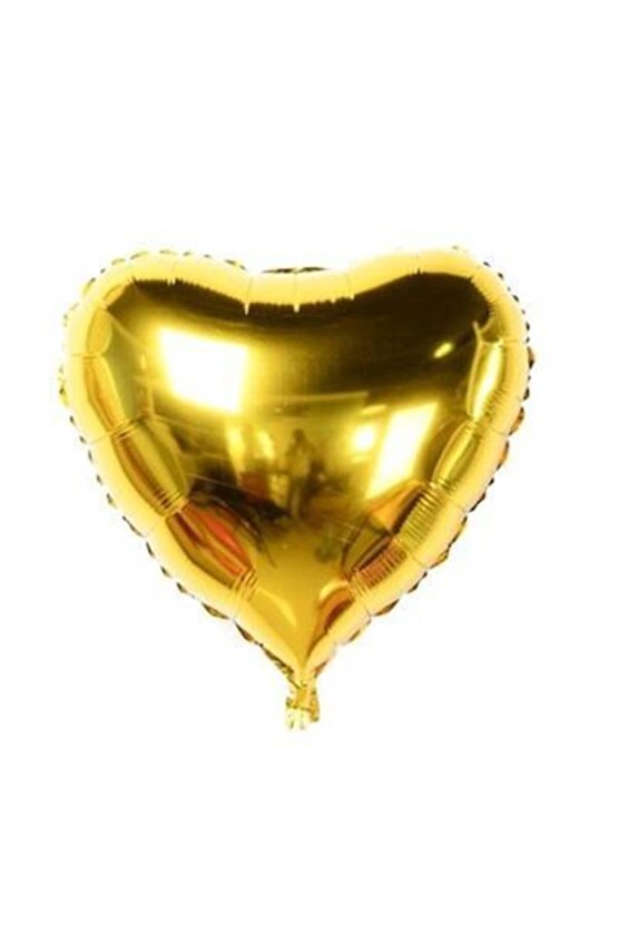 Kalp Folyo Balon 5 Adet 40 cm 16inç Gold Renk