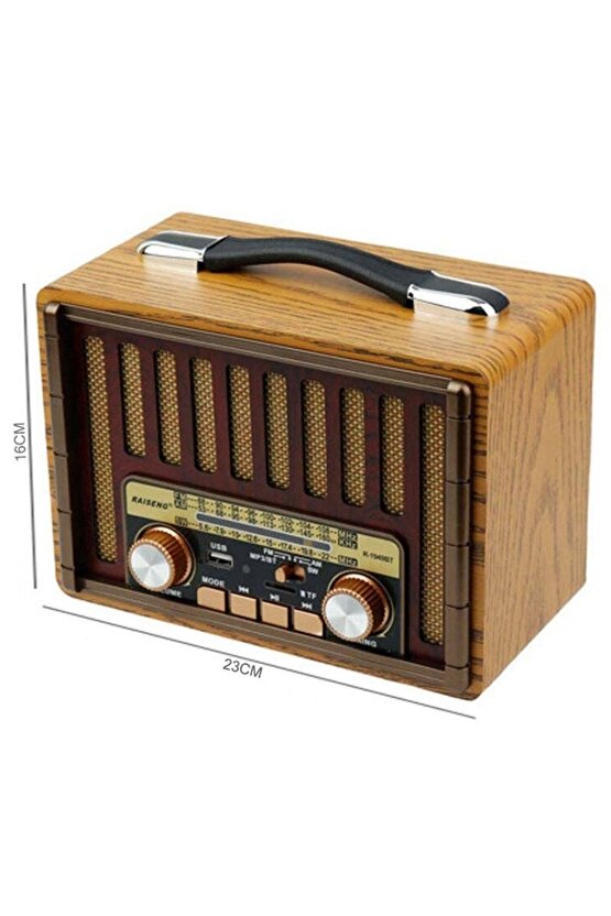 Nostaljik Radyo Bluetooth Hoparlör Fm Radio Sd Kart Usb Girişli Şarjlı Speaker