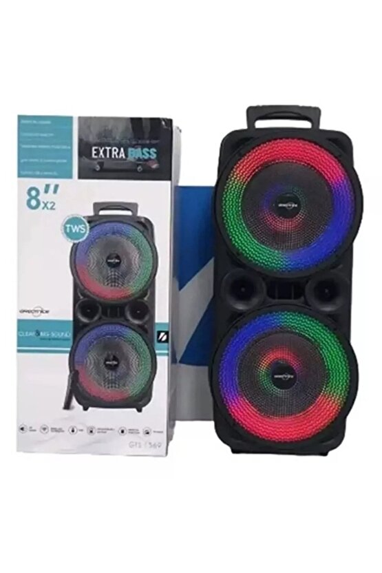 Mikrofonlu Bluetooth Hoparlör Toplantı Parti Eğlence Led Işıklı Sd Kart Fm Usb Girişli Speaker