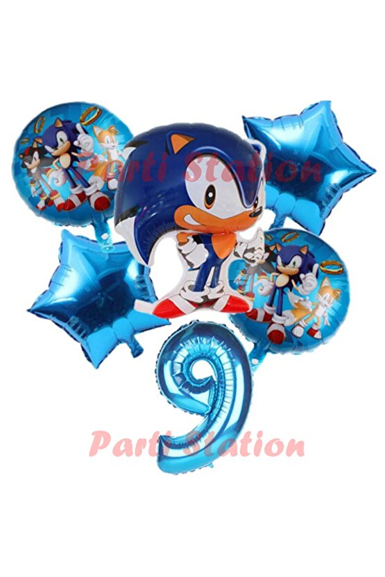 Tilki Sonic Konsept 9 Yaş Balon Set Sonic Doğum Günü Balon Set
