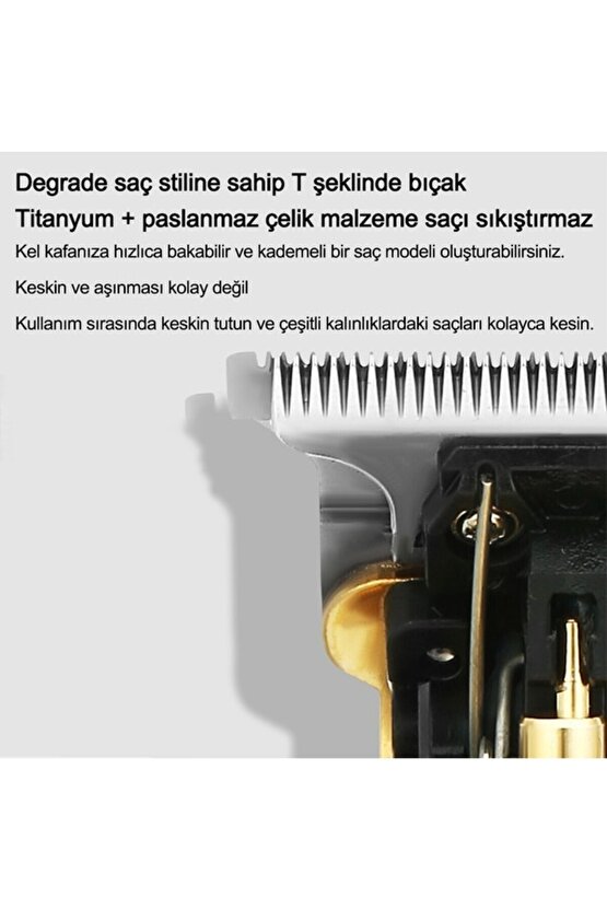 Sarı V-287 Profesyonel Ev Elektrikli Tıraş Makinesi LCD Saç Düzeltici Yok Kuru Saç-Sakal-Vücut 1-3