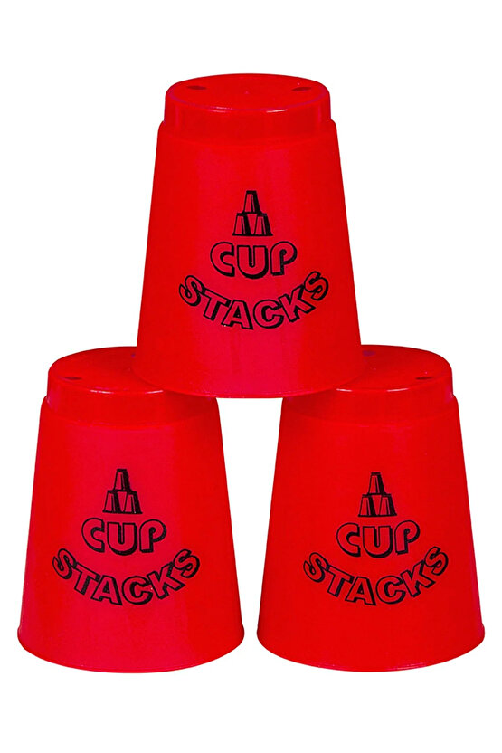 Speed Cup Stacks Kırmızı - Lisanslı Bardak Denge Oyunu - Bardak Oyunu - Hızlı Bardaklar