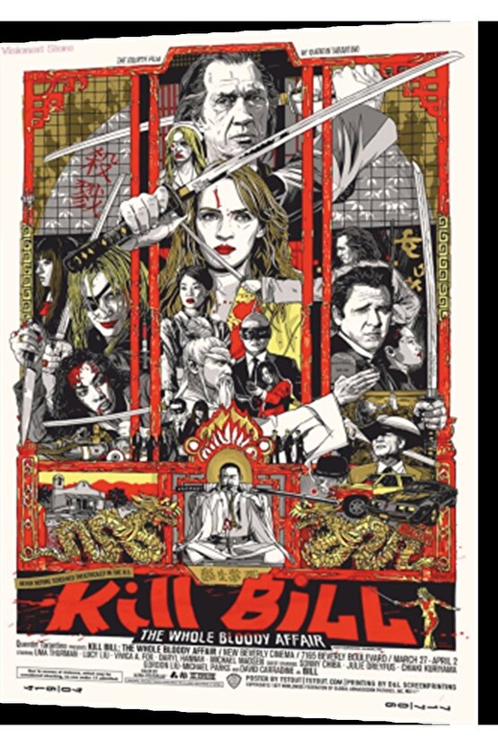 Kill Bill Sinema Afişi Retro Ahşap Poster