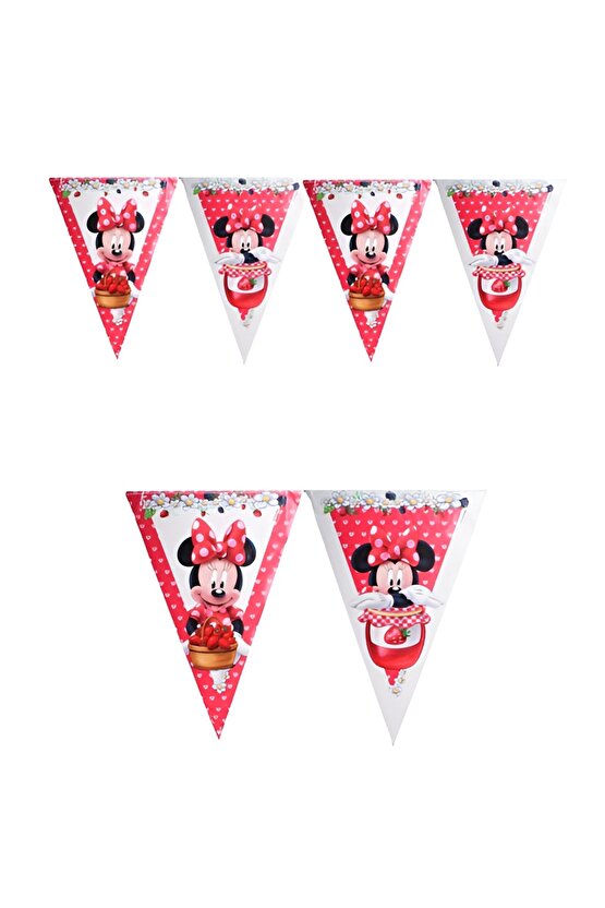 Minnie Mouse İyi Ki Doğdun Flama 2 Metre Minnie Mouse Konsept Doğum Günü Parti Malzemeleri