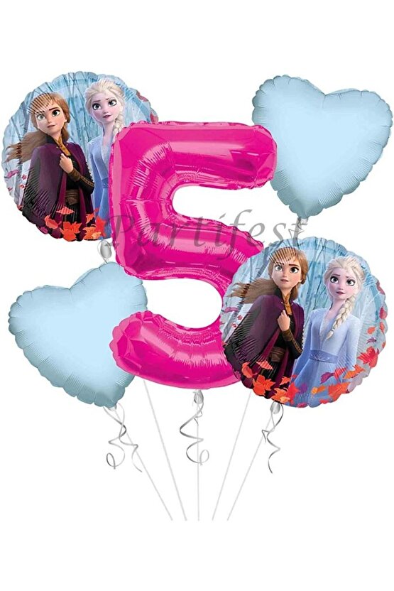 Frozen 5 Yaş Balon Set Elsa Balon Folyo Balon Set Konsept Karlar Ülkesi Doğum Günü Set Yaş Balon