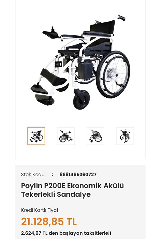 Akülü sandalye poylin p200e