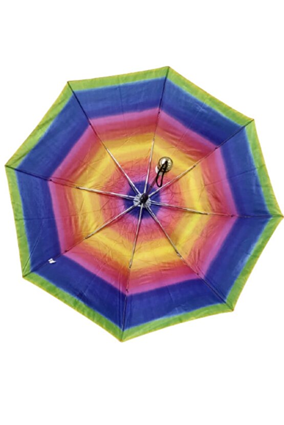Bayan Şemsiye Gökkuşağı 8 Telli Yarı Otomatik