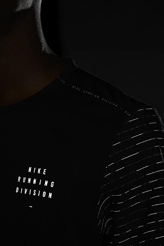 Rise 365 Run Division Short-sleeve Reflectörlü Siyah Koşu Tişörtü