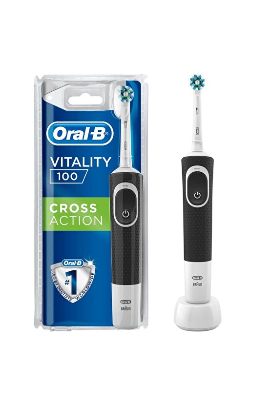 Vitality Siyah D100 Cross Action Elektrikli Diş Fırçası