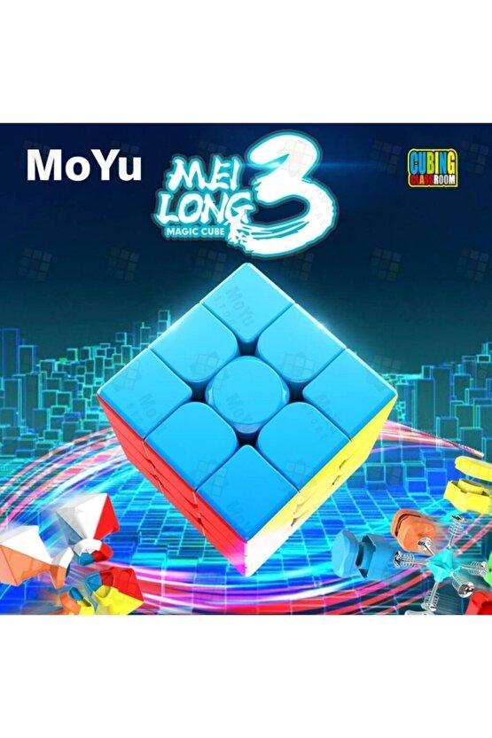 Nexcube Moyu 3x3 Rubik Zeka Küpü Akıl Küpü - Neon Küp - Neon Akıl Küpü - Neon Zeka Küpü