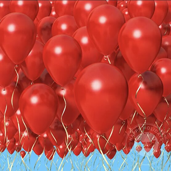 Metalik kırmızı latex balon 10 adet