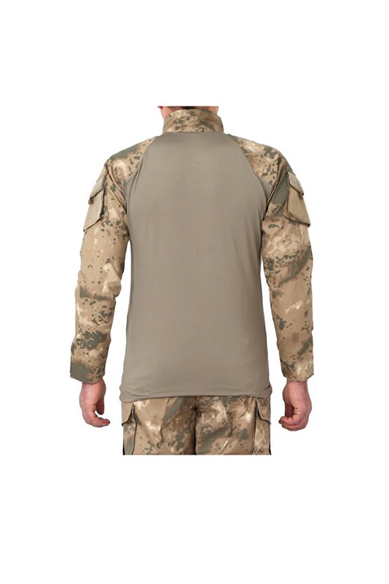 Jandarma Kamuflaj Renkli Uzun Kollu Taktik Operasyon Likrali Combat T-shirt