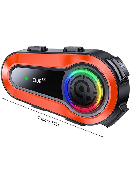 SU GEÇİRMEZ MOTORSİKLET BLUETOOTH KULAKLIK RGB IŞIKLI OTOMATİK CEVAPLAMA MİKROFONLU KASK İNTERCOM