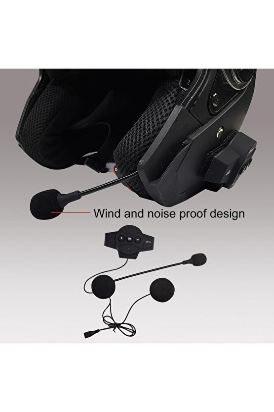 Bt10 Bluetooth 5.0 Uyumlu Mini Motorsiklet Interkom Mikrofonlu Kulaklık Kask Bluetooth Kulaklık