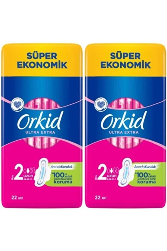 Ultra Extra Uzun 2 Boy Süper Ekonomik 22 Li Ped 2 Li Set 