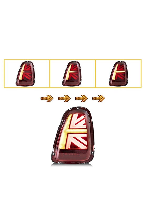 Mini Cooper R59 Stop Lambası Ledli British Flag 2008  2014 Kırmızı