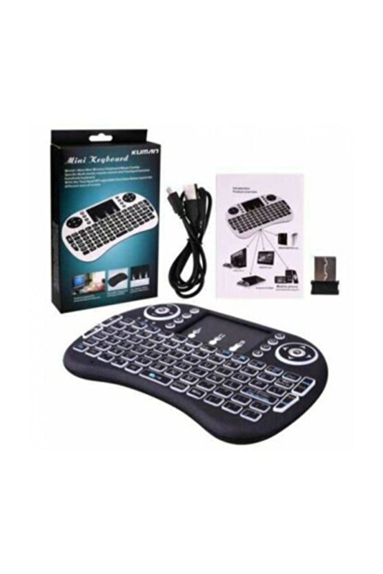 Işıklı Mini Klavye Mouse Smart Tv Box Pc Uyumlu Pg-8035