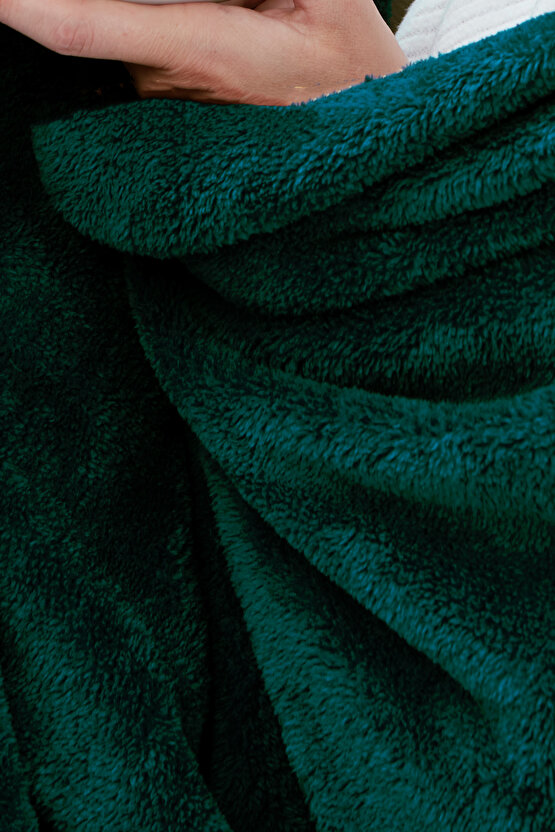 Deluxe Wellsoft Battaniye Zümrüt Yeşil Çift Kişilik 200x220 cm