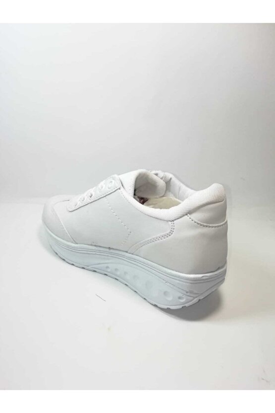 Kadın beyaz Ortopedik Yüksek Taban Sneaker