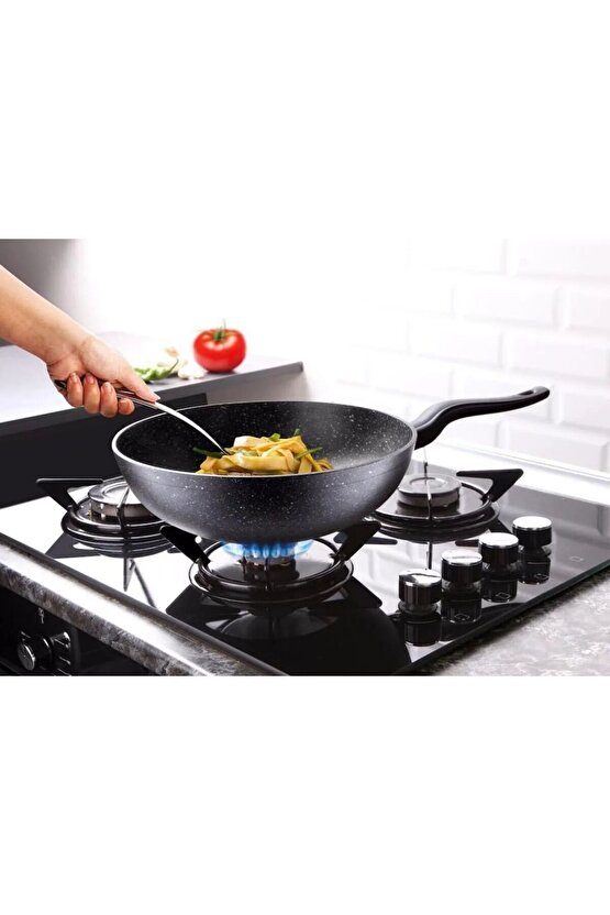 Döküm Granit Wok Tava 28 Cm