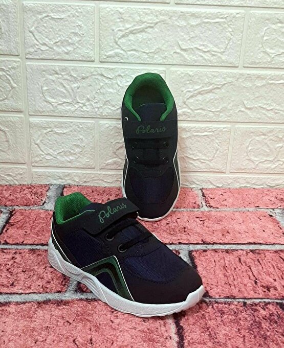 Polaris 515135 Lacivert-Yeşil Kaymaz Taban Erkek Çocuk Spor Ayakkabı