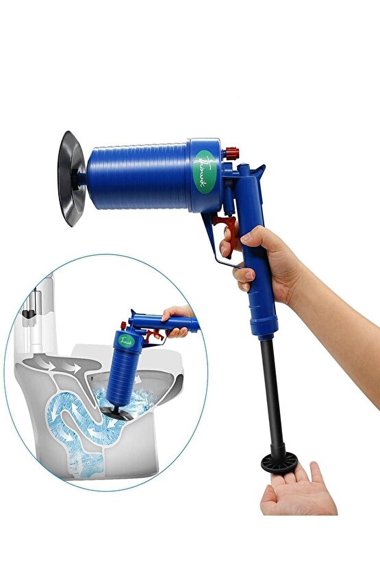 Lavabo Açıcı Pompa Tuvalet Banyo Klozet Yüksek Basınçlı Hava Püskürtücü Temizleyici Piston