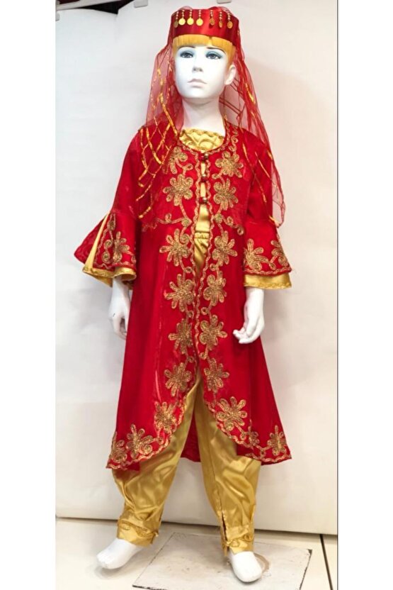 Kırmızı Monoray Bindallı Kına Gecesi Kıyafeti
