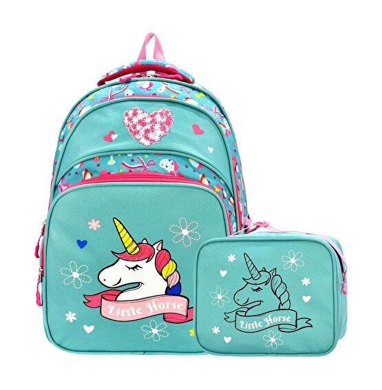 Master Pack İlkokul Çantası 2 li Set Unicorn Yeşil