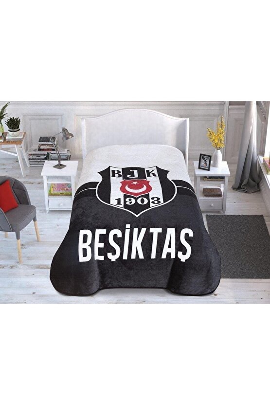 Lisanslı Tek Kişilik Battaniye Beşiktaş 1903 Logo