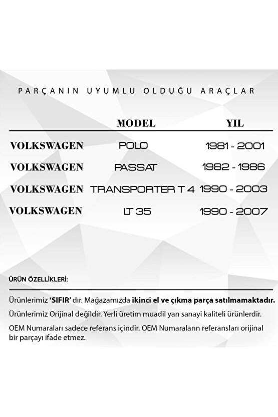 Volkswagen T4, Lt35, Polo, Passat Için Yağ Soğutucu Contası