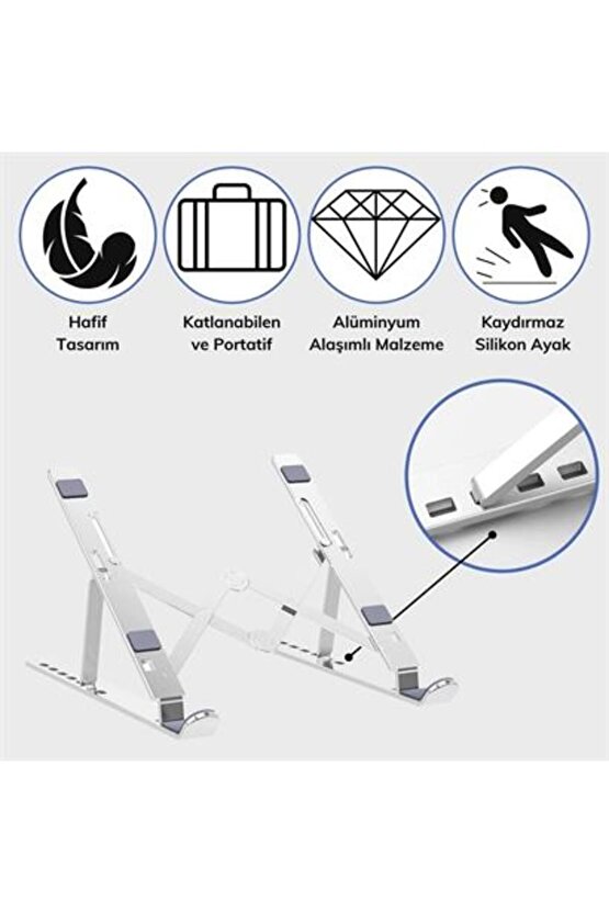 Taşınabilir Laptop Yükseltici Ayarlanabilir Dizüstü Destek Tabanı Tamamen Katlanabilir ZHD-ARAS2040