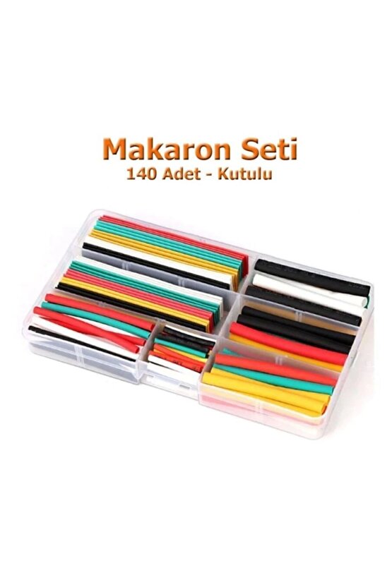 Makaron Seti 140 Adet Kutulu Daralan Isı Polyolefin Shrink Boru