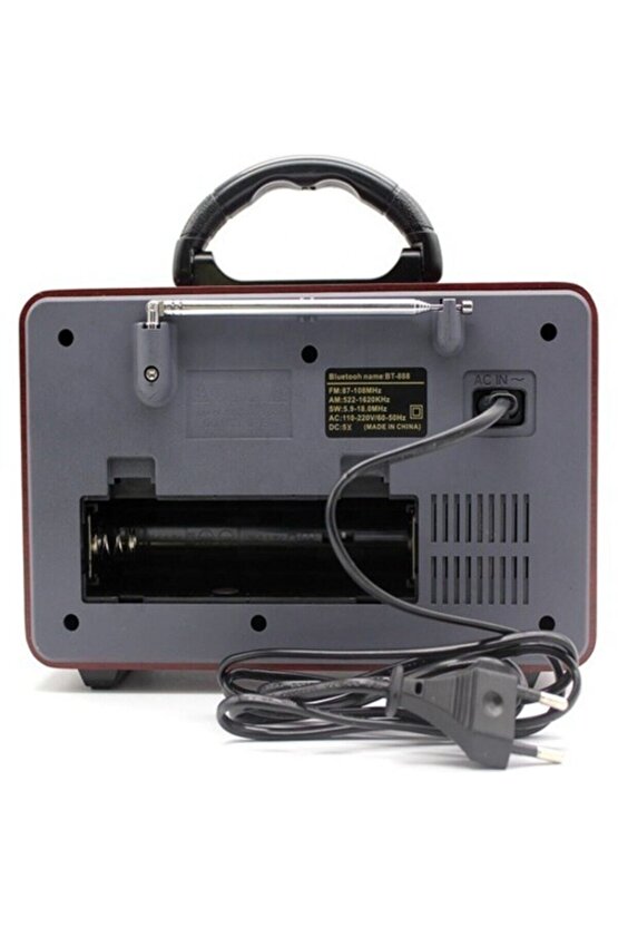 M-115bt Nostaljik Radyo Sd Usb Aux Mp3 Çalar Bluetooth Hoparlör Ahşap Retro Radyo