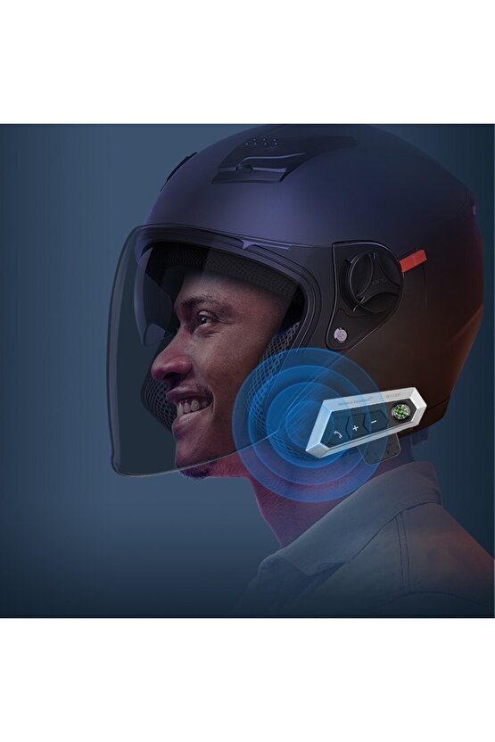 Motosiklet Kask Bluetooth Kulaklık Interkom Su Geçirmez Kablosuz Mikrofonlu Çift Kulaklık Eşleşme