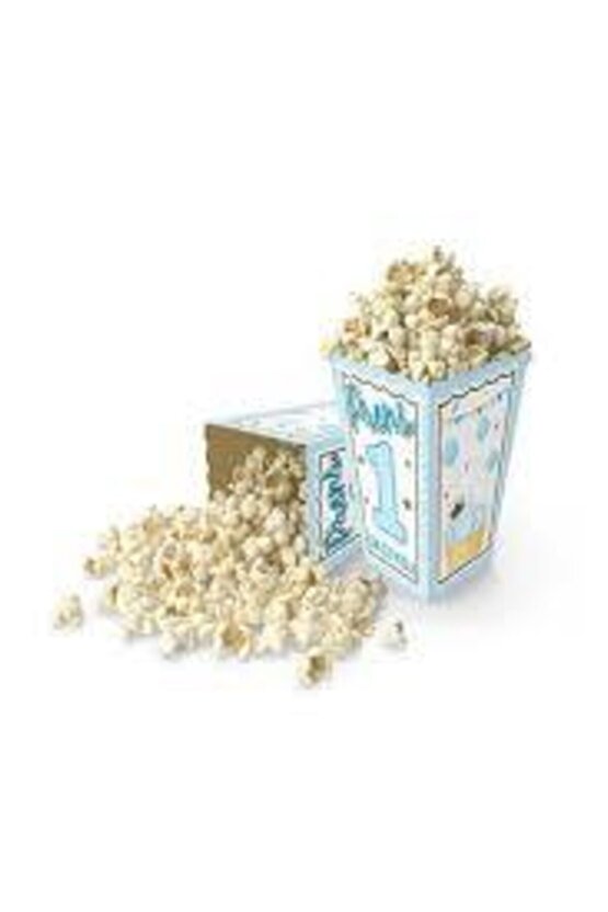 Prens 1 Yaşında Mavi Karton Popcorn Mısır Cips Kutusu 8 Adet
