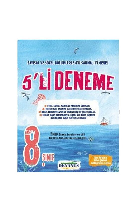 8. Sınıf Okyanus 5li Deneme + Ankara Güçlendiren 32 Haftalık Kazanım Denemeleri Set 2024 LGS