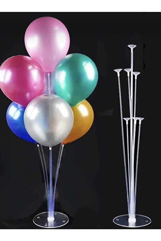 Ddtrend 1 Adet 7li Şeffaf Doğum Günü Ayaklı Balon Süsleme Standı